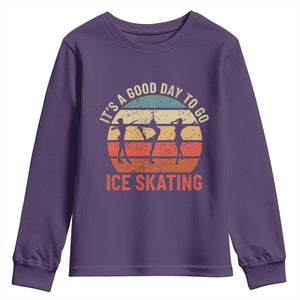 Funny It's A Good Day To Go Ice Skating Youth Sweatshirt TS11 Purple Print Your Wear