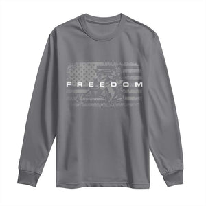 American Flag Snowmobile Freedom Winter Sport Long Sleeve Shirt TS11 Charcoal Print Your Wear