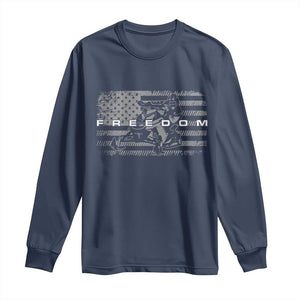 American Flag Snowmobile Freedom Winter Sport Long Sleeve Shirt TS11 Navy Print Your Wear