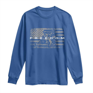 American Flag Snowmobile Freedom Winter Sport Long Sleeve Shirt TS11 Royal Blue Print Your Wear
