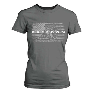 American Flag Snowmobile Freedom Winter Sport T Shirt For Women TS11 Dark Heather Print Your Wear