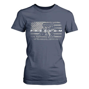 American Flag Snowmobile Freedom Winter Sport T Shirt For Women TS11 Navy Print Your Wear