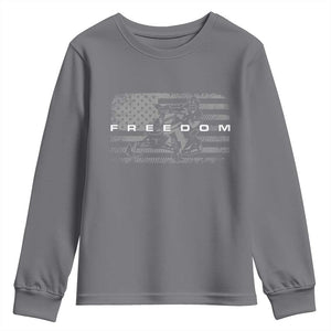American Flag Snowmobile Freedom Winter Sport Youth Sweatshirt TS11 Charcoal Print Your Wear
