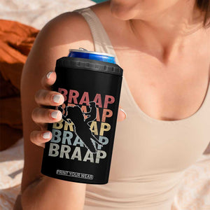 Snowmobile Braaap 4 in 1 Can Cooler Tumbler Retro Snowcross Snow Sled Winter Sport TS11 Print Your Wear