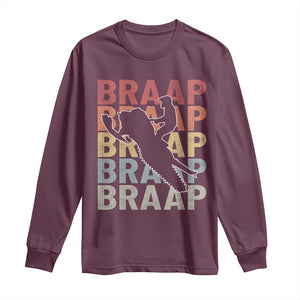 Snowmobile Braaap Long Sleeve Shirt Retro Snowcross Snow Sled Winter Sport TS11 Maroon Print Your Wear