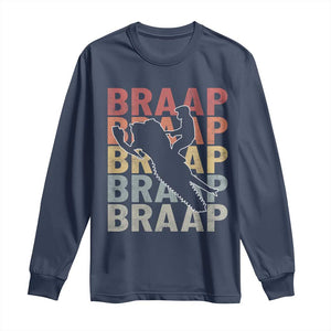 Snowmobile Braaap Long Sleeve Shirt Retro Snowcross Snow Sled Winter Sport TS11 Navy Print Your Wear