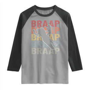 Snowmobile Braaap Raglan Shirt Retro Snowcross Snow Sled Winter Sport TS11 Sport Gray Black Print Your Wear