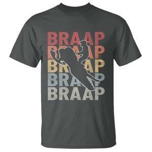 Snowmobile Braaap T Shirt Retro Snowcross Snow Sled Winter Sport TS11 Dark Heather Print Your Wear