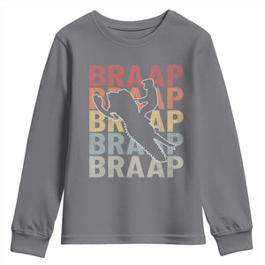 Snowmobile Braaap Youth Sweatshirt Retro Snowcross Snow Sled Winter Sport TS11 Charcoal Print Your Wear