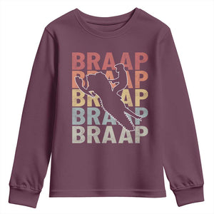 Snowmobile Braaap Youth Sweatshirt Retro Snowcross Snow Sled Winter Sport TS11 Maroon Print Your Wear