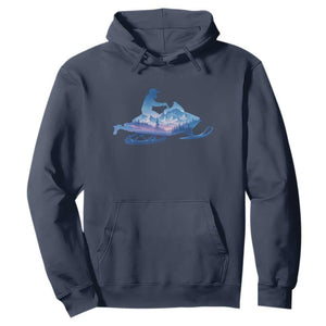 Snowmobile Snow Mountain Forest Snowmobiling Winter Sport Hoodie TS11 Navy Print Your Wear