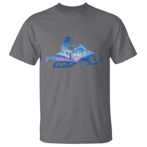 Snowmobile Snow Mountain Forest Snowmobiling Winter Sport T Shirt TS11 Charcoal Print Your Wear