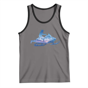 Snowmobile Snow Mountain Forest Snowmobiling Winter Sport Tank Top TS11 Deep Heather Black Print Your Wear
