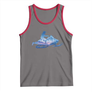 Snowmobile Snow Mountain Forest Snowmobiling Winter Sport Tank Top TS11 Deep Heather Red Print Your Wear