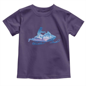 Snowmobile Snow Mountain Forest Snowmobiling Winter Sport Toddler T Shirt TS11 Purple Print Your Wear