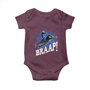 Snowmobile Braaap Baby Onesie Snowcross Snow Sled Extreme Outdoor Winter Sports TS11 Maroon Print Your Wear