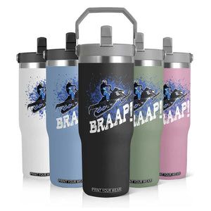 Snowmobile Braaap Flip Straw Tumbler Snowcross Snow Sled Extreme Outdoor Winter Sports TS11 Print Your Wear
