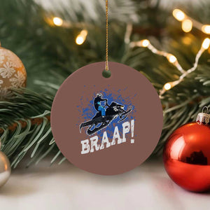 Snowmobile Braaap Ceramic Ornament Snowcross Snow Sled Extreme Outdoor Winter Sports TS11 1pc Mocha Print Your Wear