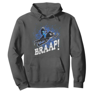 Snowmobile Braaap Hoodie Snowcross Snow Sled Extreme Outdoor Winter Sports TS11 Dark Heather Print Your Wear