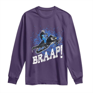 Snowmobile Braaap Long Sleeve Shirt Snowcross Snow Sled Extreme Outdoor Winter Sports TS11 Purple Print Your Wear