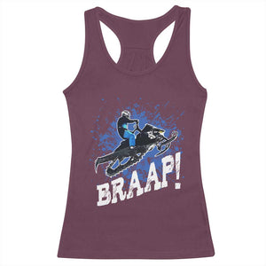 Snowmobile Braaap Racerback Tank Top Snowcross Snow Sled Extreme Outdoor Winter Sports TS11 Maroon Print Your Wear