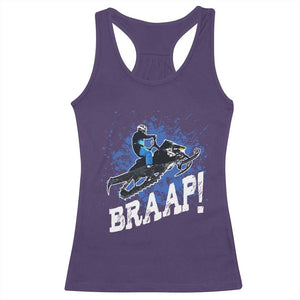Snowmobile Braaap Racerback Tank Top Snowcross Snow Sled Extreme Outdoor Winter Sports TS11 Purple Print Your Wear