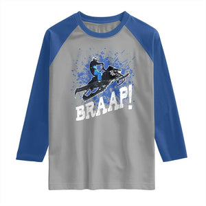 Snowmobile Braaap Raglan Shirt Snowcross Snow Sled Extreme Outdoor Winter Sports TS11 Sport Gray Royal Print Your Wear