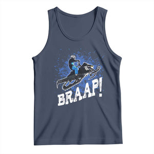 Snowmobile Braaap Tank Top Snowcross Snow Sled Extreme Outdoor Winter Sports TS11 Navy Print Your Wear