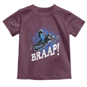 Snowmobile Braaap Toddler T Shirt Snowcross Snow Sled Extreme Outdoor Winter Sports TS11 Maroon Print Your Wear