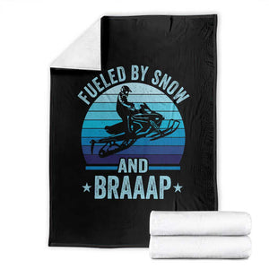 Funny Snowmobile Throw Blanket Fueled By Snow And Braaap Winter Sports TS11 Black Print Your Wear