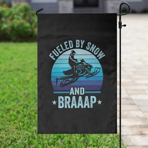 Funny Snowmobile Garden Flag Fueled By Snow And Braaap Winter Sports TS11 Print Your Wear