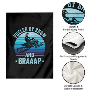 Funny Snowmobile Garden Flag Fueled By Snow And Braaap Winter Sports TS11 Print Your Wear