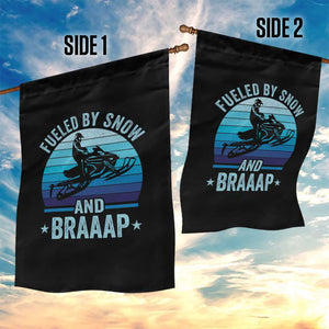 Funny Snowmobile Garden Flag Fueled By Snow And Braaap Winter Sports TS11 Print Your Wear