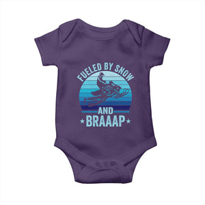 Funny Snowmobile Baby Onesie Fueled By Snow And Braaap Winter Sports TS11 Purple Print Your Wear