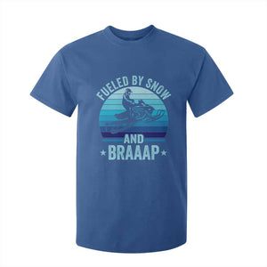 Funny Snowmobile T Shirt For Kid Fueled By Snow And Braaap Winter Sports TS11 Royal Blue Print Your Wear