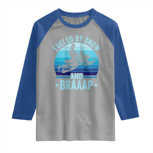 Funny Snowmobile Raglan Shirt Fueled By Snow And Braaap Winter Sports TS11 Sport Gray Royal Print Your Wear