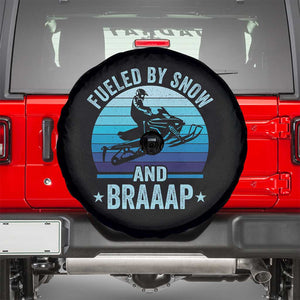 Funny Snowmobile Spare Tire Cover Fueled By Snow And Braaap Winter Sports TS11 Black Print Your Wear