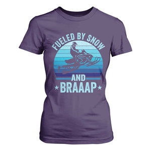 Funny Snowmobile T Shirt For Women Fueled By Snow And Braaap Winter Sports TS11 Purple Print Your Wear