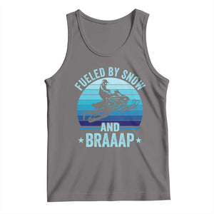Funny Snowmobile Tank Top Fueled By Snow And Braaap Winter Sports TS11 Deep Heather Print Your Wear