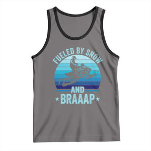 Funny Snowmobile Tank Top Fueled By Snow And Braaap Winter Sports TS11 Deep Heather Black Print Your Wear