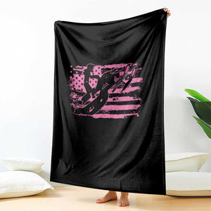 Snowmobile Snowcross Girls Pink American Flag Throw Blanket TS11 Print Your Wear