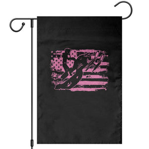 Snowmobile Snowcross Girls Pink American Flag Garden Flag TS11 Black Print Your Wear