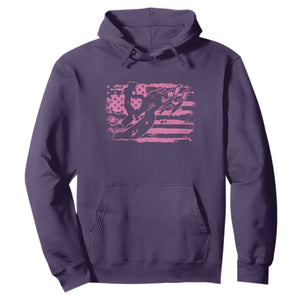 Snowmobile Snowcross Girls Pink American Flag Hoodie TS11 Purple Print Your Wear