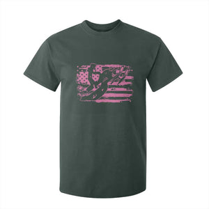 Snowmobile Snowcross Girls Pink American Flag T Shirt For Kid TS11 Dark Forest Green Print Your Wear