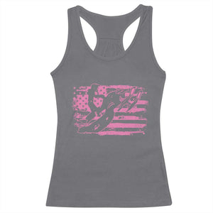 Snowmobile Snowcross Girls Pink American Flag Racerback Tank Top TS11 Charcoal Print Your Wear