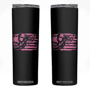 Snowmobile Snowcross Girls Pink American Flag Skinny Tumbler TS11 Black Print Your Wear