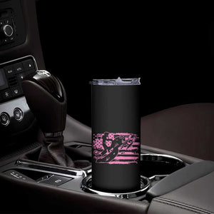 Snowmobile Snowcross Girls Pink American Flag Skinny Tumbler TS11 Print Your Wear