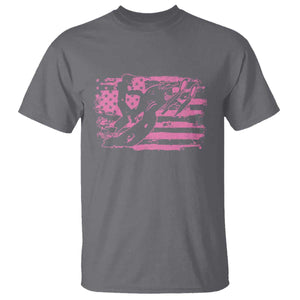 Snowmobile Snowcross Girls Pink American Flag T Shirt TS11 Charcoal Print Your Wear