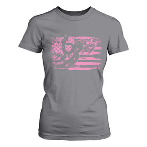 Snowmobile Snowcross Girls Pink American Flag T Shirt For Women TS11 Charcoal Print Your Wear
