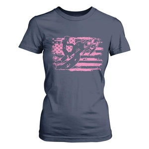 Snowmobile Snowcross Girls Pink American Flag T Shirt For Women TS11 Navy Print Your Wear
